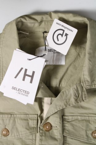 Pánská bunda  Selected Homme, Velikost M, Barva Zelená, 60% bavlna, 38% len, 2% elastan, Cena  1 170,00 Kč