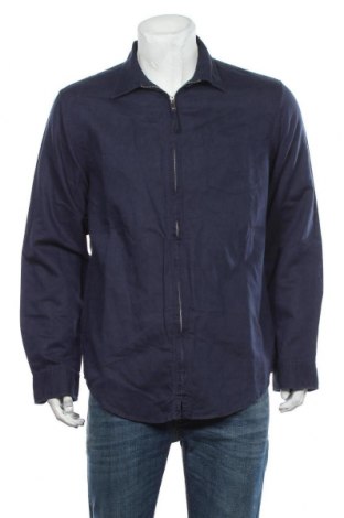 Ανδρικό μπουφάν Zara Man, Μέγεθος XL, Χρώμα Μπλέ, 55% λινό, 45% βαμβάκι, Τιμή 38,35 €