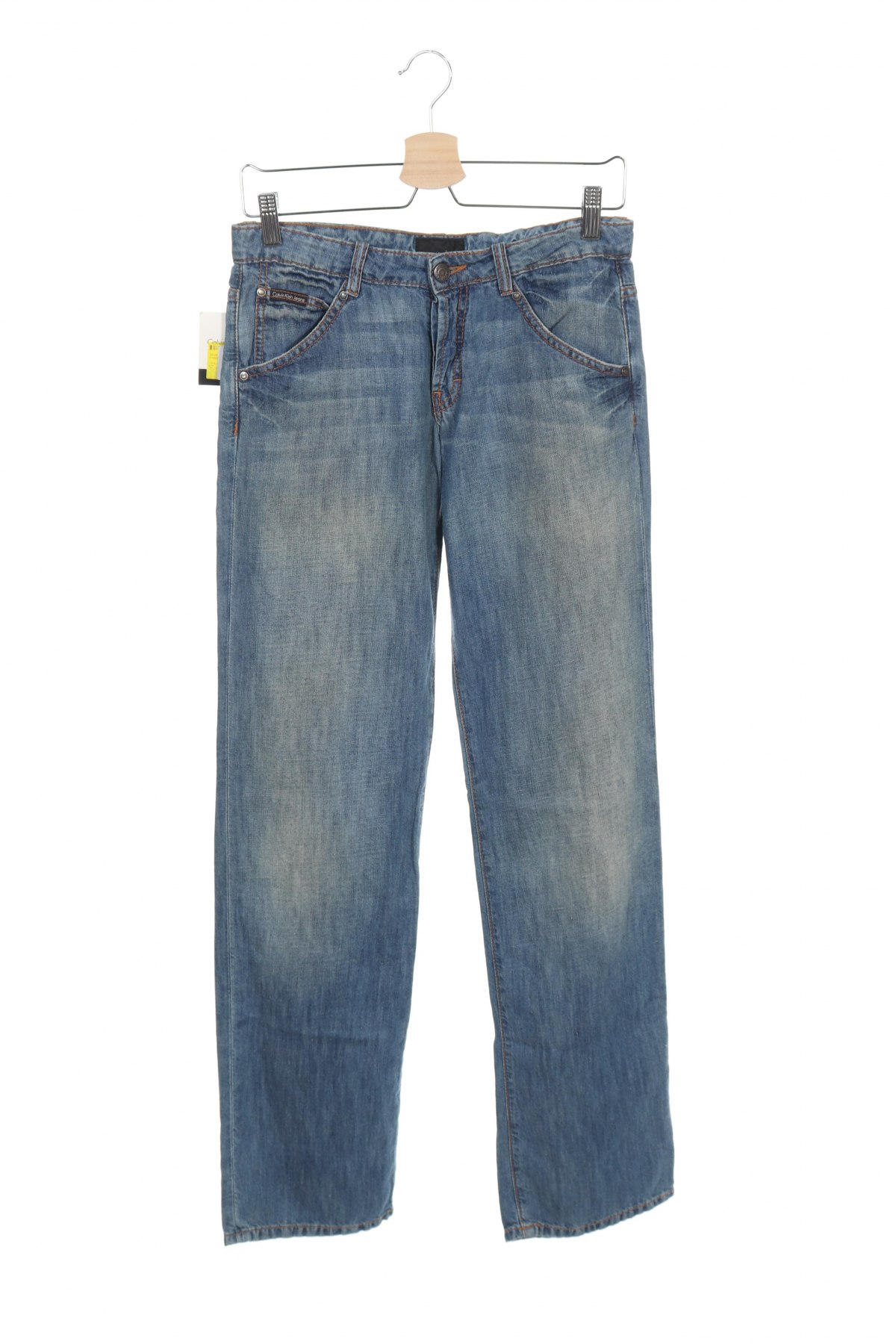 Dámske džínsy  Calvin Klein Jeans, Veľkosť M, Farba Modrá, 60% bavlna, 40% ľan, Cena  17,71 €