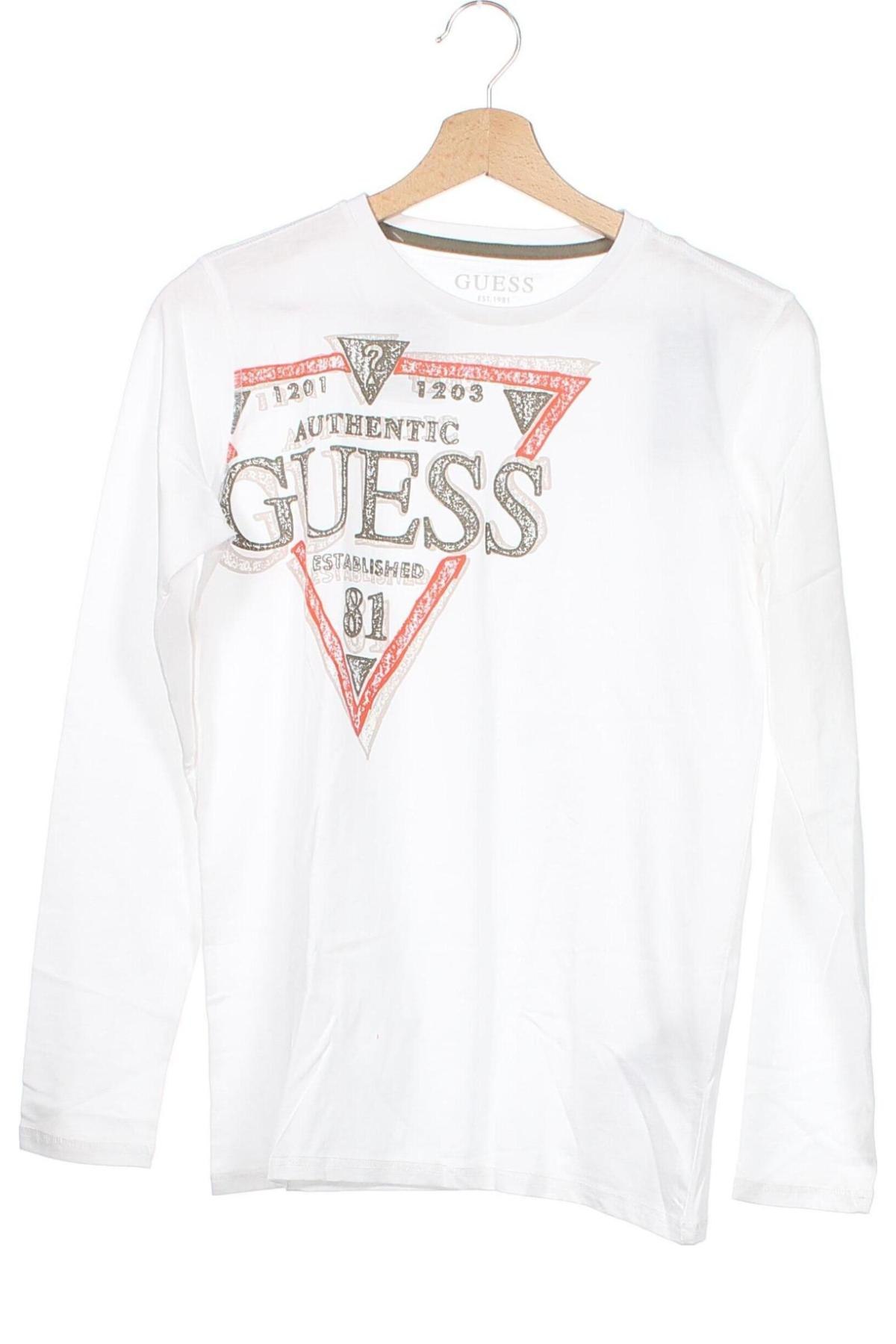Детска блуза Guess, Размер 13-14y/ 164-168 см, Цвят Бял, Памук, Цена 74,25 лв.