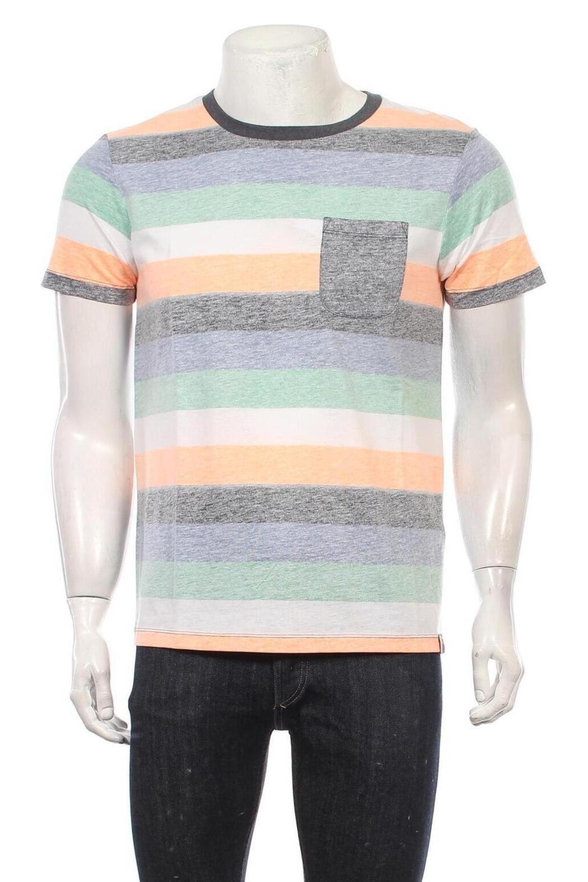 Мъжка тениска Tom Tailor, Размер M, Цвят Многоцветен, 50% памук, 50% полиестер, Цена 36,75 лв.