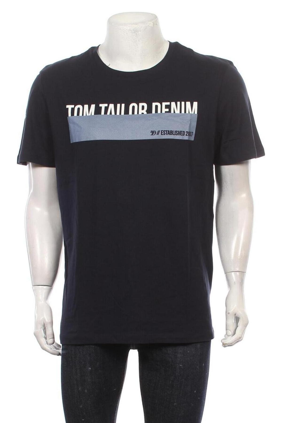 Herren T-Shirt Tom Tailor, Größe XXL, Farbe Blau, Baumwolle, Preis 21,47 €