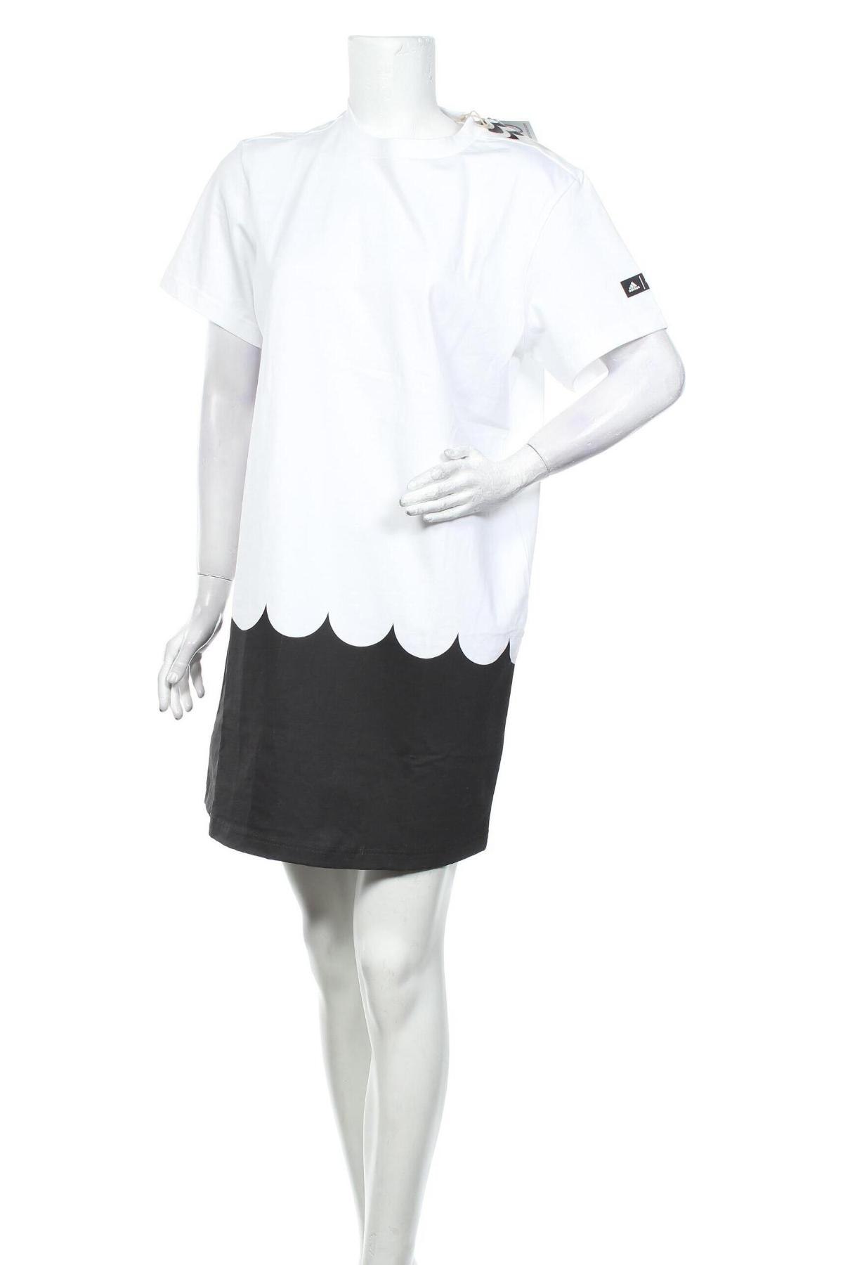 Kleid Adidas, Größe M, Farbe Weiß, Baumwolle, Preis 47,76 €