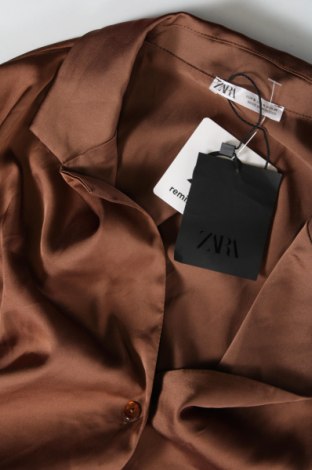 Дамска риза Zara, Размер S, Цвят Кафяв, Цена 30,08 лв.