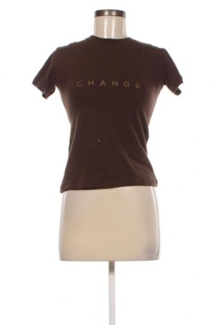 Γυναικείο t-shirt Change, Μέγεθος S, Χρώμα Καφέ, Τιμή 11,08 €