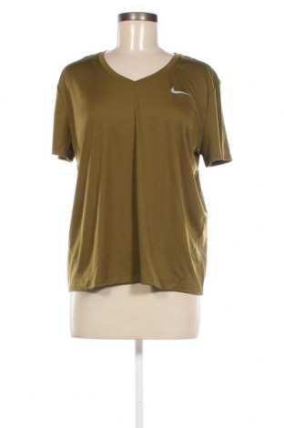 Γυναικείο t-shirt Nike Running, Μέγεθος L, Χρώμα Πράσινο, Τιμή 27,17 €
