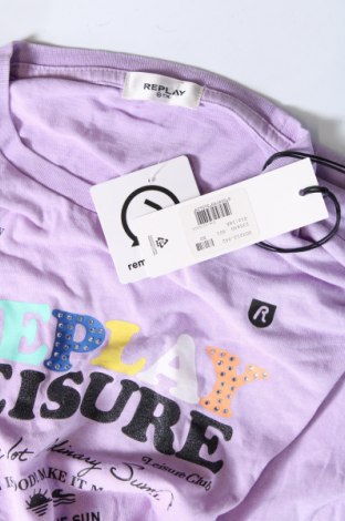 Γυναικείο t-shirt Replay, Μέγεθος L, Χρώμα Βιολετί, Τιμή 35,25 €