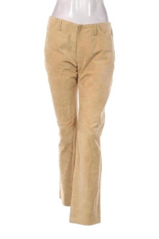 Pantaloni de piele pentru damă, Mărime M, Culoare Bej, Preț 204,75 Lei