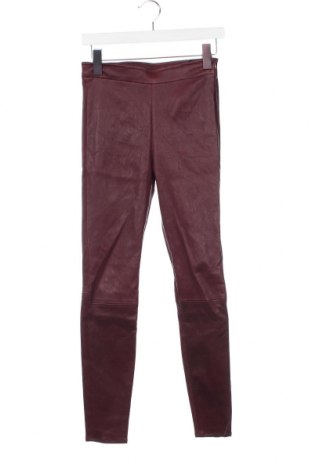 Pantaloni de piele pentru damă Massimo Dutti, Mărime XS, Culoare Roșu, Preț 742,99 Lei