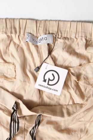 Pantaloni de femei Violeta by Mango, Mărime XL, Culoare Bej, Preț 58,16 Lei