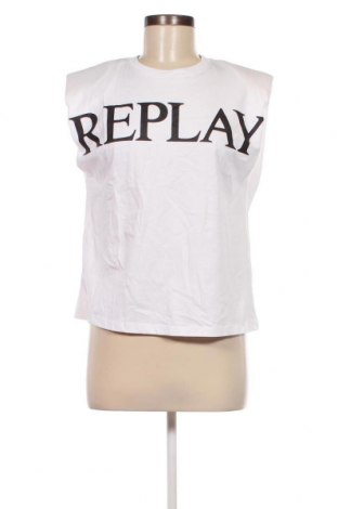 Γυναικείο αμάνικο μπλουζάκι Replay, Μέγεθος S, Χρώμα Λευκό, Τιμή 22,27 €