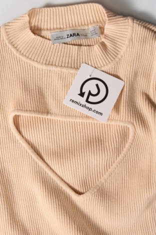 Дамски пуловер Zara Knitwear, Размер S, Цвят Бежов, Цена 15,60 лв.