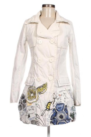 Damen Trench Coat Desigual, Größe M, Farbe Weiß, Preis € 84,82