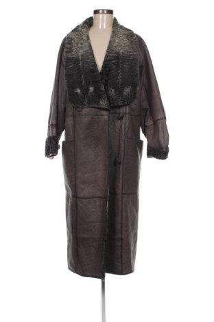 Palton din piele pentru damă, Mărime L, Culoare Gri, Preț 320,23 Lei