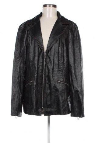 Дамско кожено яке, Размер XXL, Цвят Черен, Цена 101,65 лв.