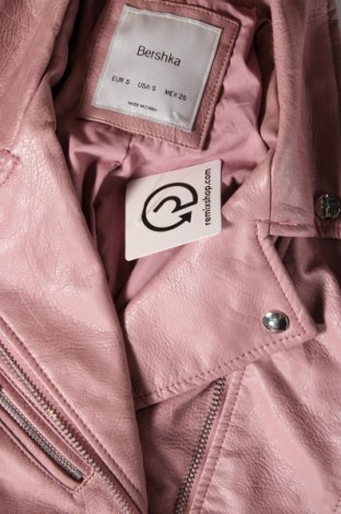 Dámska kožená bunda  Bershka, Veľkosť S, Farba Ružová, Cena  12,50 €