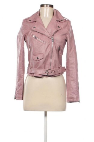 Dámska kožená bunda  Bershka, Veľkosť S, Farba Ružová, Cena  13,89 €