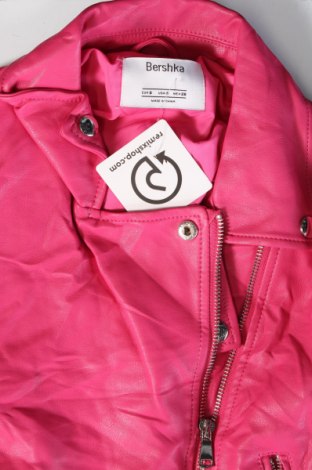 Dámska kožená bunda  Bershka, Veľkosť S, Farba Ružová, Cena  27,78 €