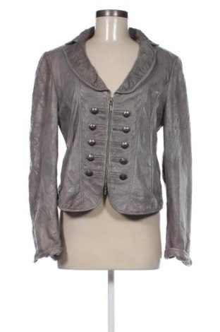 Damen Lederjacke Biba, Größe M, Farbe Grau, Preis 48,40 €