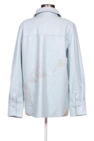 Γυναικείο δερμάτινο μπουφάν Gina Tricot, Μέγεθος L, Χρώμα Μπλέ, Τιμή 16,48 €
