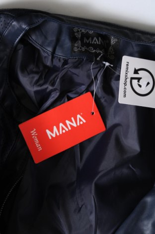 Γυναικείο δερμάτινο μπουφάν Mana, Μέγεθος M, Χρώμα Μπλέ, Τιμή 31,77 €
