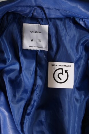 Dámska kožená bunda  Pull&Bear, Veľkosť M, Farba Modrá, Cena  19,68 €