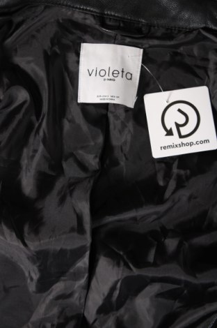 Dámská kožená bunda  Violeta by Mango, Velikost S, Barva Černá, Cena  327,00 Kč