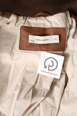 Γυναικείο δερμάτινο μπουφάν Zara, Μέγεθος M, Χρώμα Καφέ, Τιμή 33,03 €