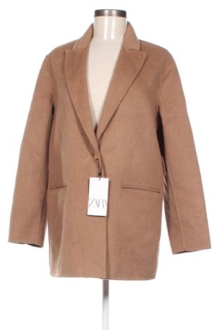 Дамско палто Zara, Размер XS, Цвят Кафяв, Цена 124,00 лв.