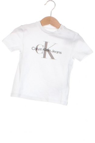 Детска тениска Calvin Klein Jeans, Размер 9-12m/ 74-80 см, Цвят Бял, Цена 25,30 лв.