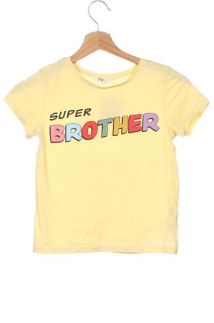 Kinder T-Shirt H&M, Größe 6-7y/ 122-128 cm, Farbe Gelb, Preis 3,68 €