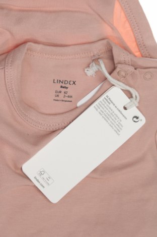 Детско боди Lindex, Размер 2-3m/ 56-62 см, Цвят Розов, Цена 9,44 лв.