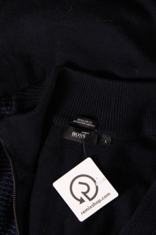 Jachetă tricotată de bărbați BOSS, Mărime L, Culoare Albastru, Preț 209,69 Lei