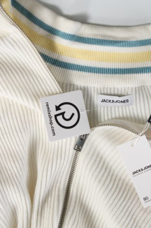 Jachetă tricotată de bărbați Jack & Jones, Mărime L, Culoare Alb, Preț 146,55 Lei