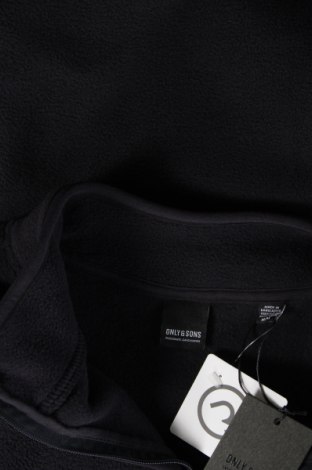 Ανδρική μπλούζα fleece Only & Sons, Μέγεθος M, Χρώμα Μαύρο, Τιμή 5,57 €