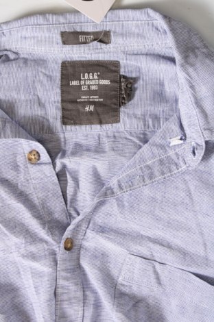Мъжка риза H&M L.O.G.G., Размер M, Цвят Син, Цена 29,00 лв.