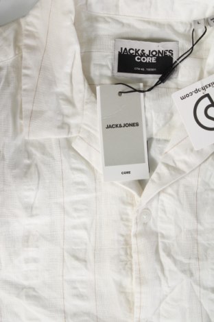 Ανδρικό πουκάμισο Jack & Jones, Μέγεθος L, Χρώμα Λευκό, Τιμή 24,09 €