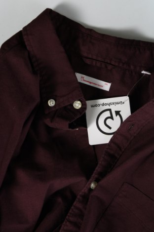 Мъжка риза Knowledge Cotton Apparel, Размер XXL, Цвят Червен, Цена 36,22 лв.