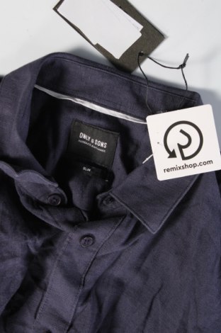 Ανδρικό πουκάμισο Only & Sons, Μέγεθος L, Χρώμα Μπλέ, Τιμή 13,04 €