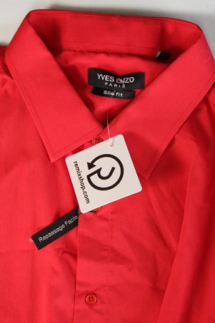 Мъжка риза Yves Enzo, Размер XL, Цвят Червен, Цена 17,41 лв.