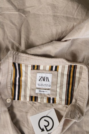 Ανδρικό πουκάμισο Zara, Μέγεθος L, Χρώμα  Μπέζ, Τιμή 21,03 €