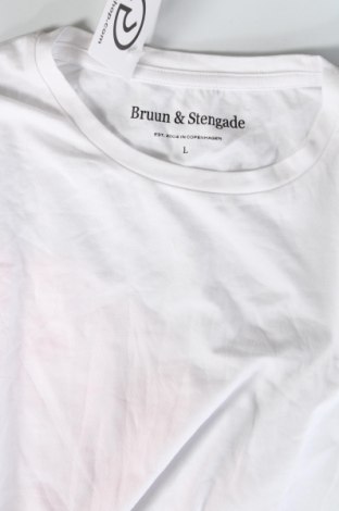 Tricou de bărbați Bruun & Stengade, Mărime L, Culoare Alb, Preț 73,68 Lei