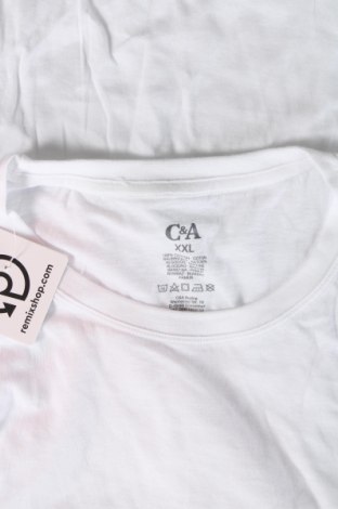 Ανδρικό t-shirt C&A, Μέγεθος XXL, Χρώμα Λευκό, Τιμή 7,24 €