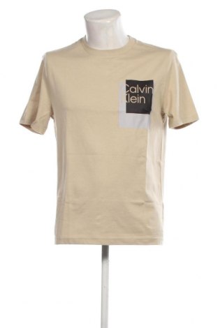 Męski T-shirt Calvin Klein, Rozmiar L, Kolor Beżowy, Cena 112,88 zł