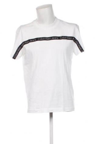 Herren T-Shirt Calvin Klein Jeans, Größe L, Farbe Weiß, Preis € 21,83