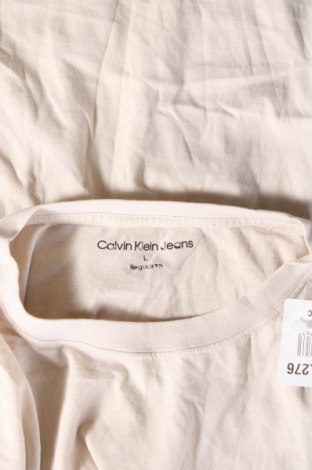 Herren T-Shirt Calvin Klein Jeans, Größe L, Farbe Beige, Preis € 39,69