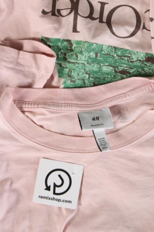 Мъжка тениска H&M, Размер XXL, Цвят Розов, Цена 13,00 лв.