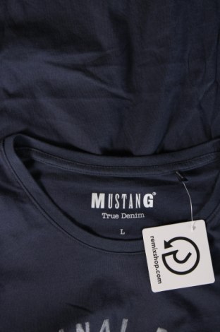 Męski T-shirt Mustang, Rozmiar L, Kolor Niebieski, Cena 82,63 zł