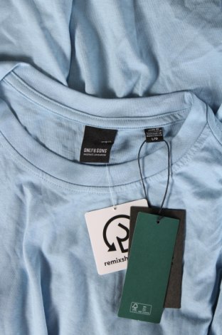 Ανδρικό t-shirt Only & Sons, Μέγεθος L, Χρώμα Μπλέ, Τιμή 10,82 €