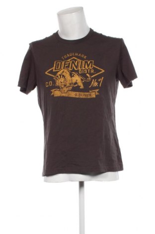 Ανδρικό t-shirt S.Oliver, Μέγεθος L, Χρώμα Καφέ, Τιμή 13,00 €